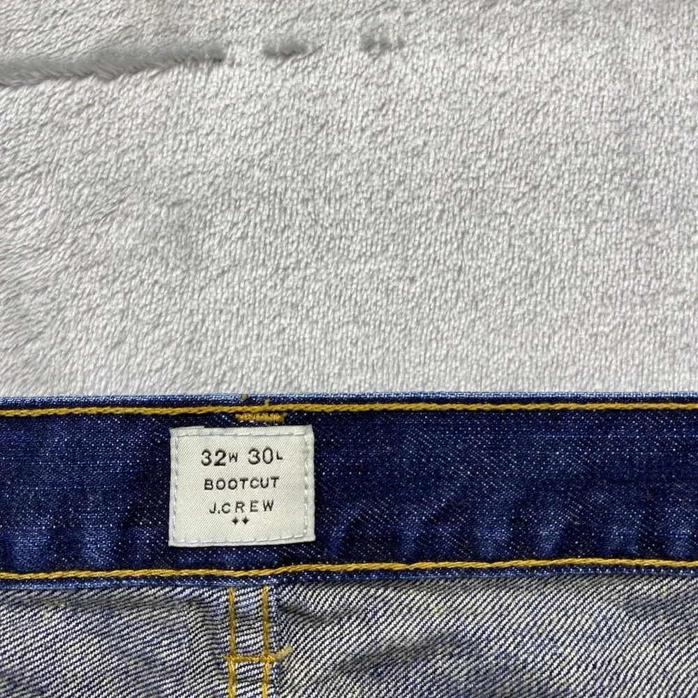J.‎ Crew Bootcut Dark Wash Denim Jeans Mens Cotton Sz 32 Grunge Western Retro